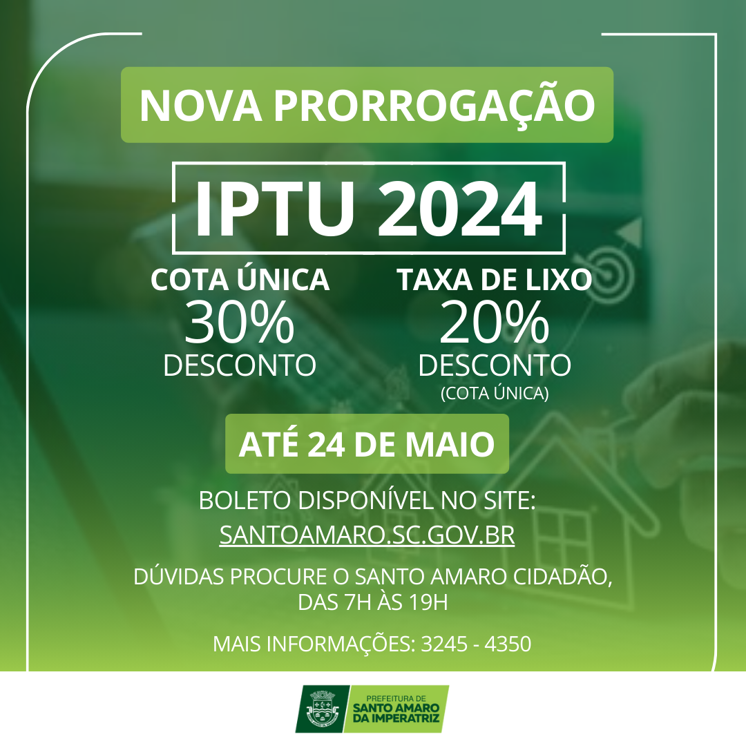 Nova Prorrogação IPTU 2024