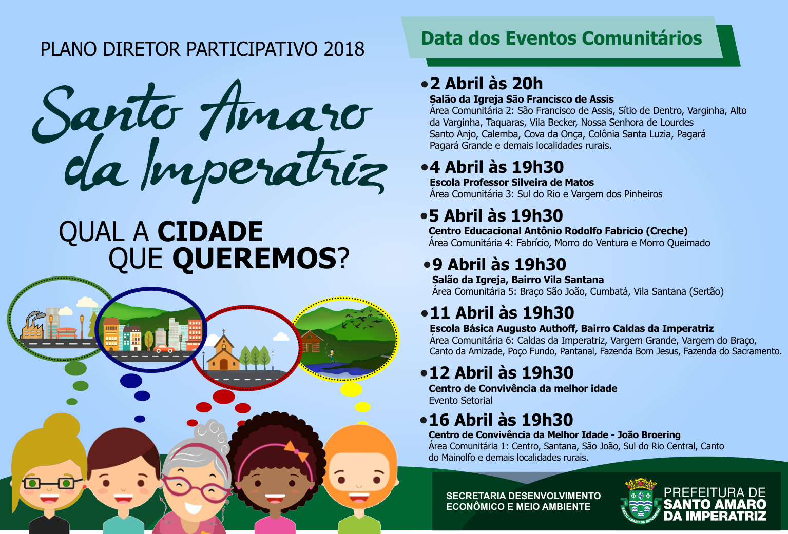 Eventos comunitários do Plano Diretor 2018